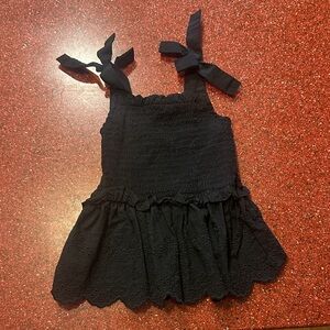 Rare Editions Black Dress with Bow Accents